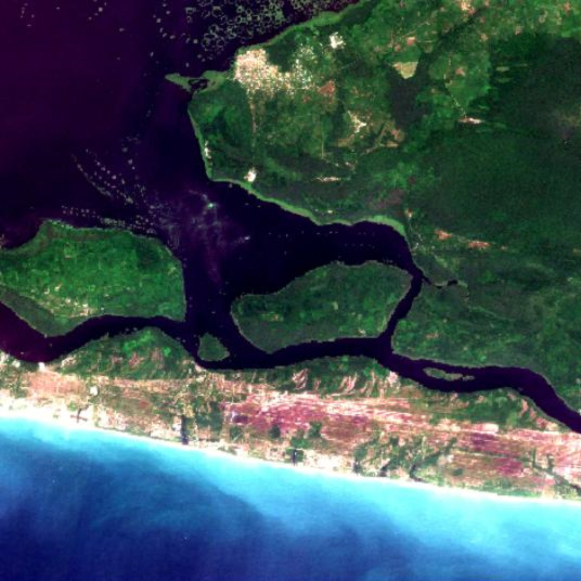 Satellite image of the Nigeria delta