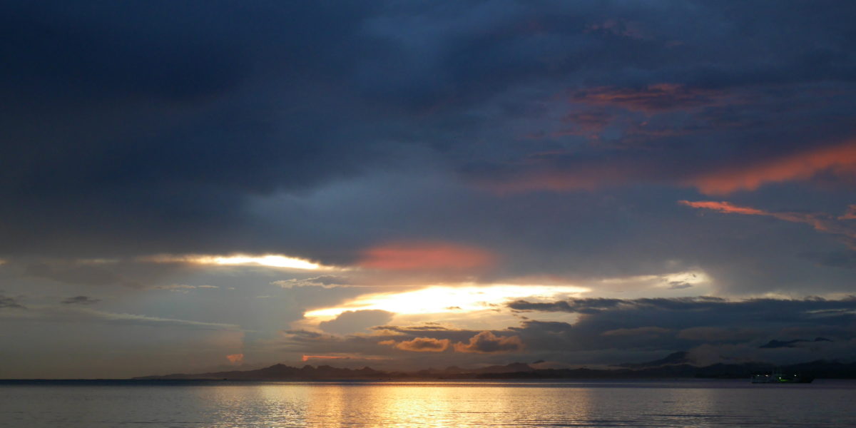 Sunset over the sea in Suva, Fiji